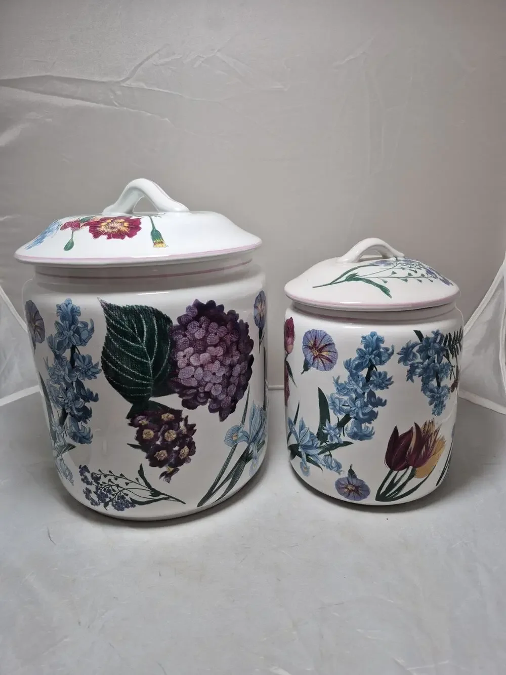 💥 Williams-Sonoma R.B. Bernarda Portugal Canisters - Set of 2 Floral Design